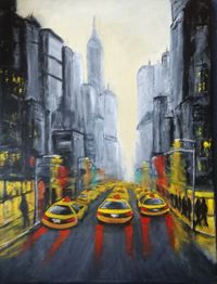 Abend in NYC, 9th Ave, 80 x 60, Acryl auf Leinwand