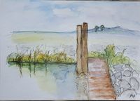 Steg am See, 30 x 40, Aquarell auf Papier