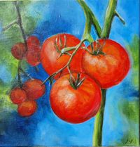 Strauchtomaten, 30 x 30, Acryl auf Leinwand