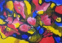 Floral Expressiv, 70 x 100, Acryl auf Leinwand